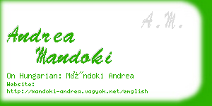 andrea mandoki business card